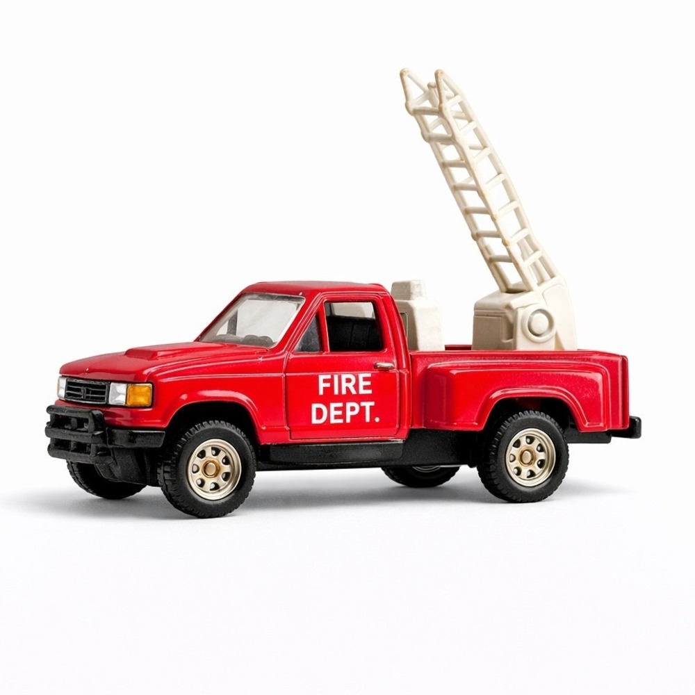 Vintage Maisto‎ Red Fire Dept Ladder Truck Diecast Vehicle 023 Emergency Rescue